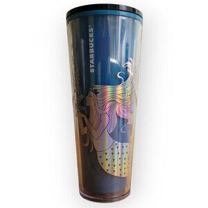 Starbucks 24oz Blue Mermaid Siren Tumbler Holiday 2021 Color Change Collectible